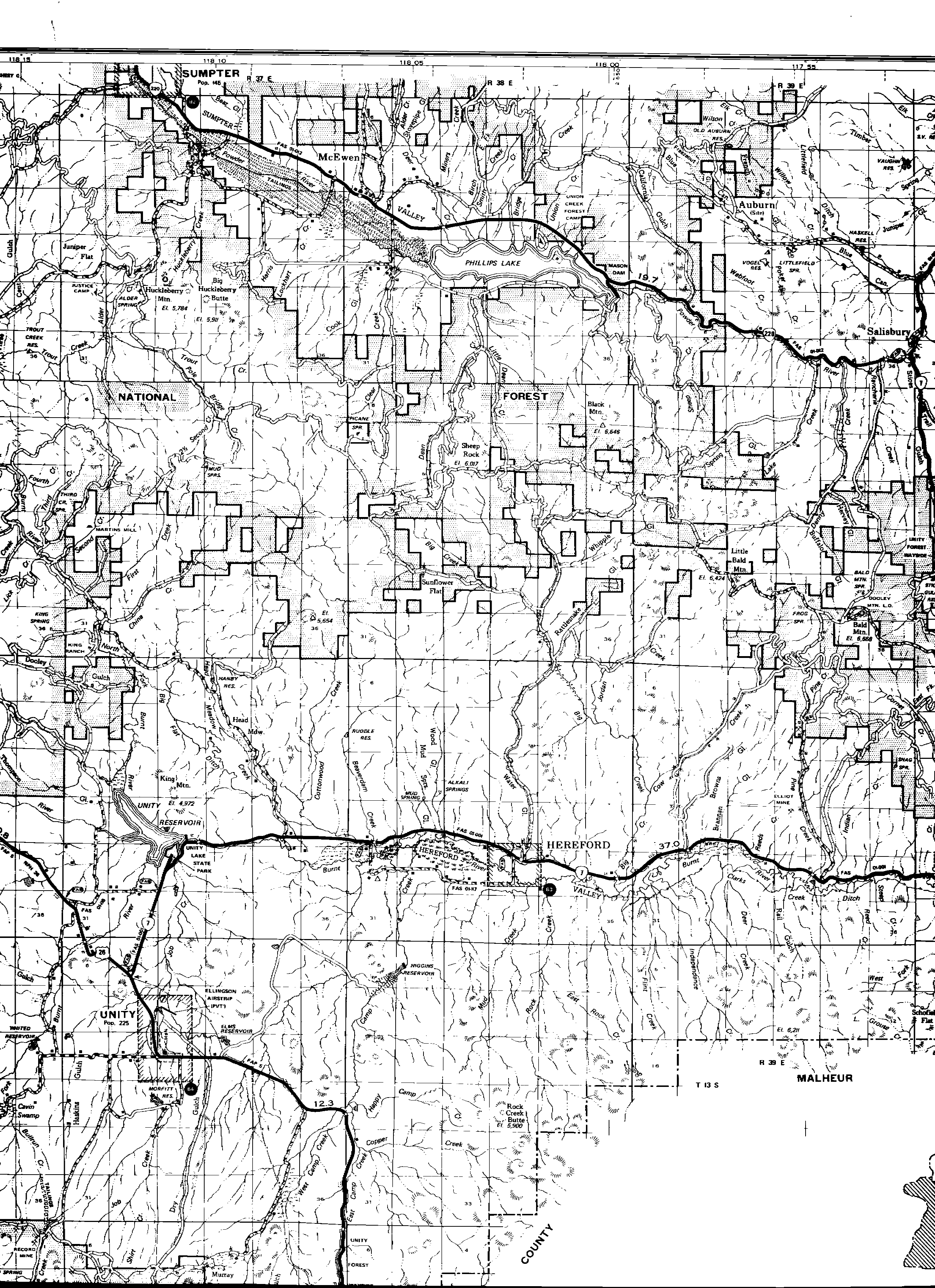 Baker County Map 1974