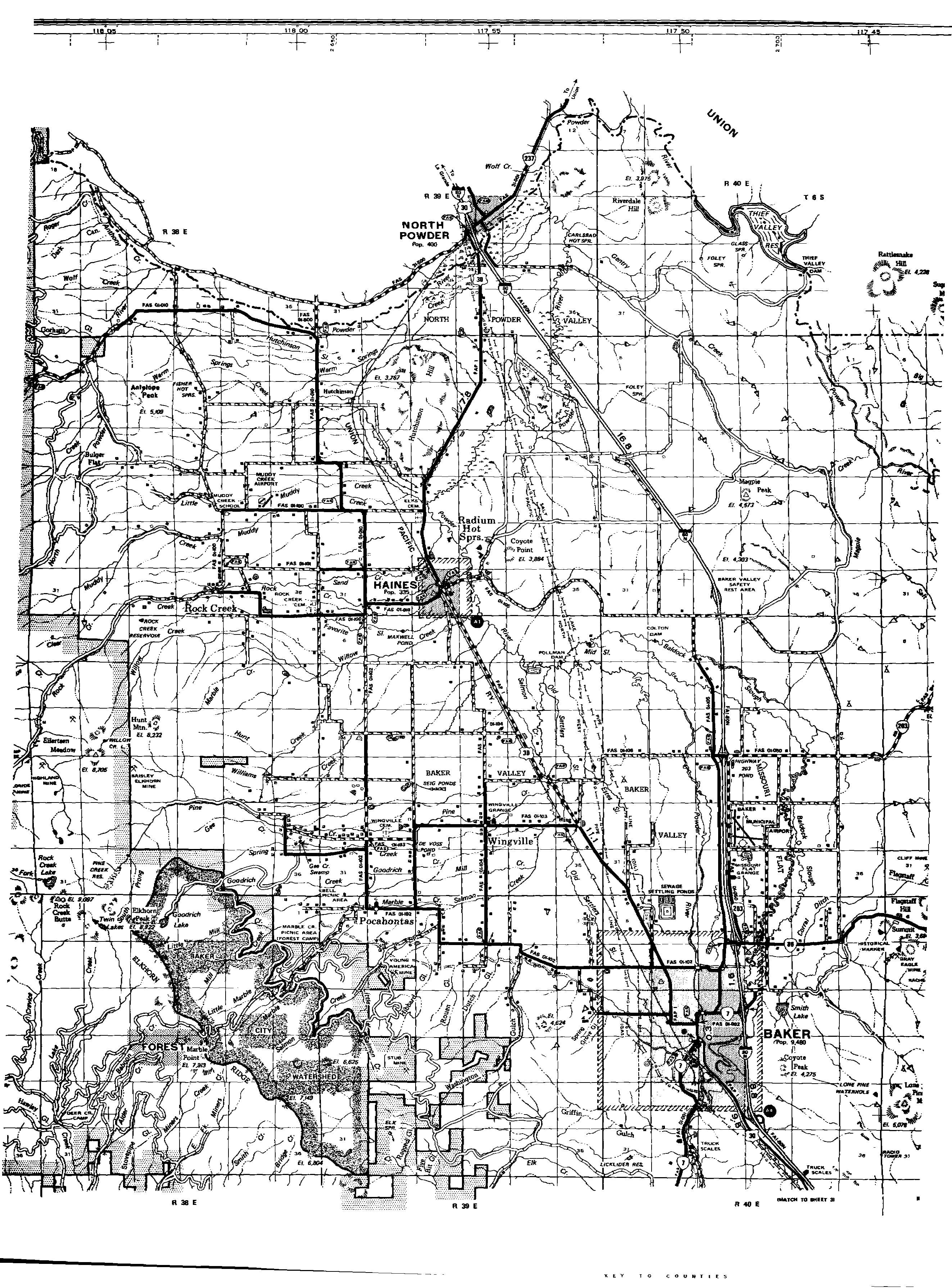 Baker County Map 1974